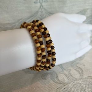 Boho Wooden Bead Bracelets Set